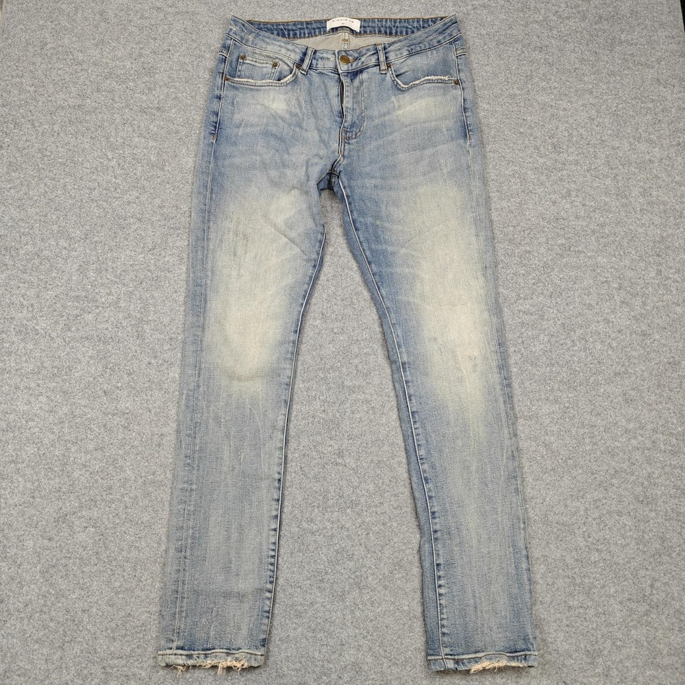Richie Le Jeans Mens 32x32 Blue Light Wash Slim Skinny Distressed Denim Pants